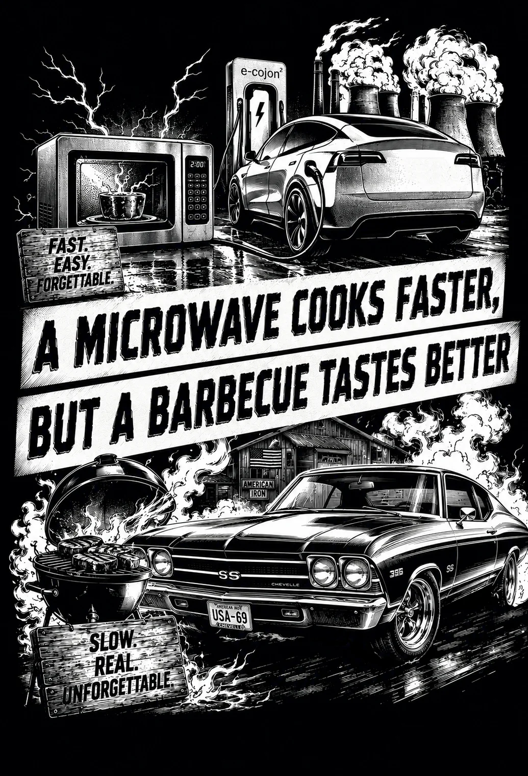 T-shirt muscle car nera Super Snake Garage T-shirt American Muscle nera Super Snake Garage Shop